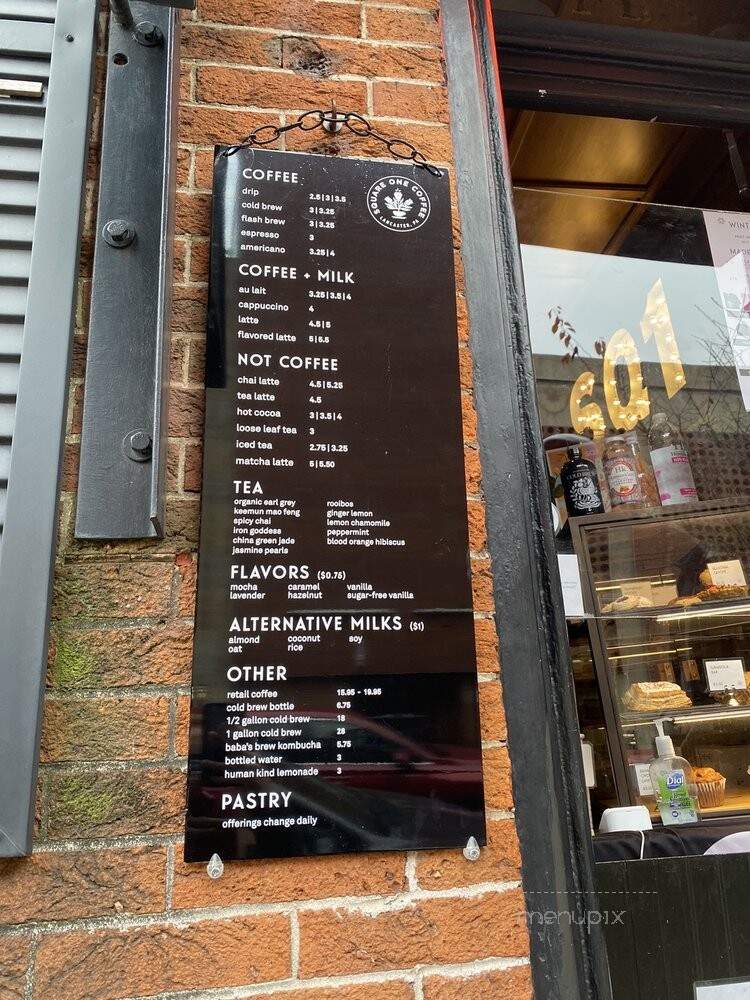 Square One Coffee - Lancaster, PA menu_pic
