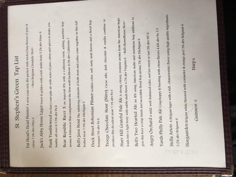 St Stephens Green - Philadelphia, PA menu_pic