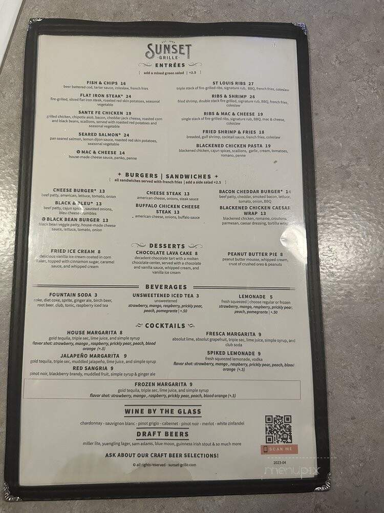 Sunset Grille - Allentown, PA menu_pic