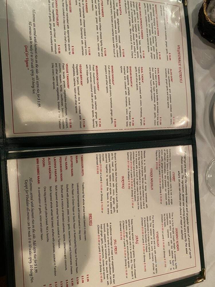 Taj Mahal - Lancaster, PA menu_pic