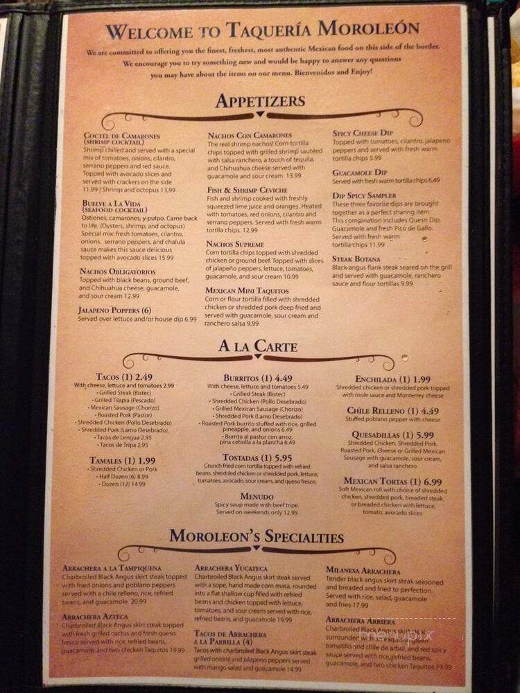 Taqueria Moroleon Mexican - Kennett Square, PA menu_pic