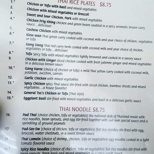 Thai Place Restaurant - Pittsburgh, PA menu_pic