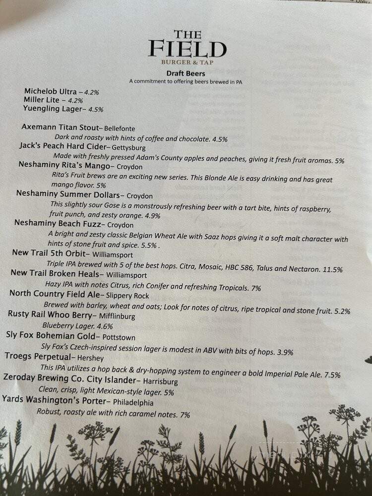 Toftrees Golf Club - State College, PA menu_pic