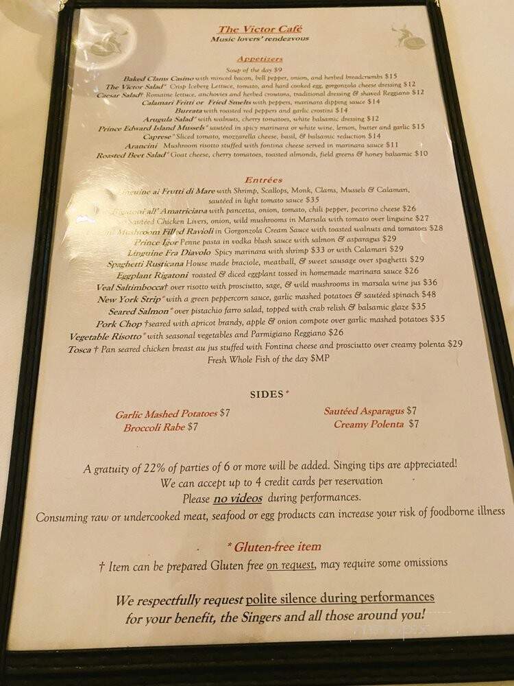 Victor Cafe - Philadelphia, PA menu_pic