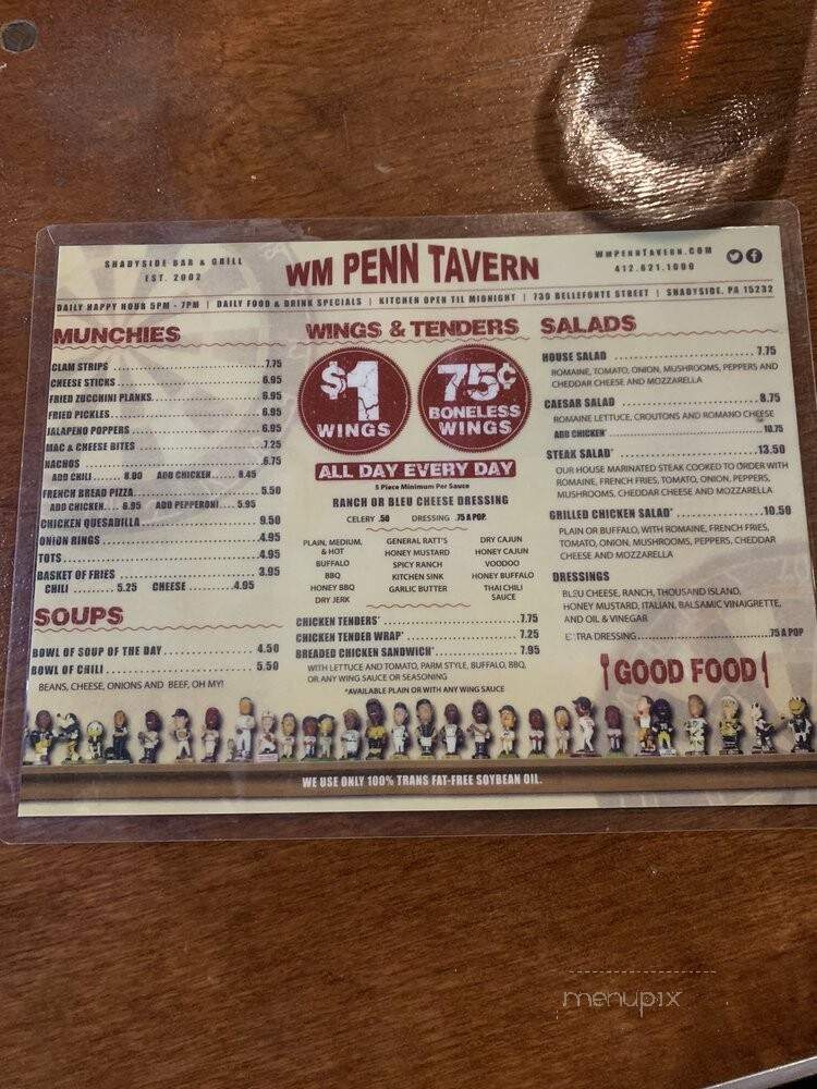 William Penn Tavern - Pittsburgh, PA menu_pic