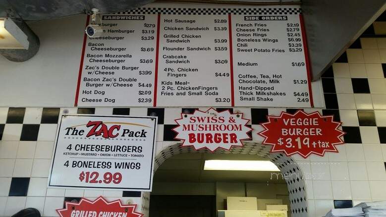 Zac's Burgers - Crum Lynne, PA menu_pic