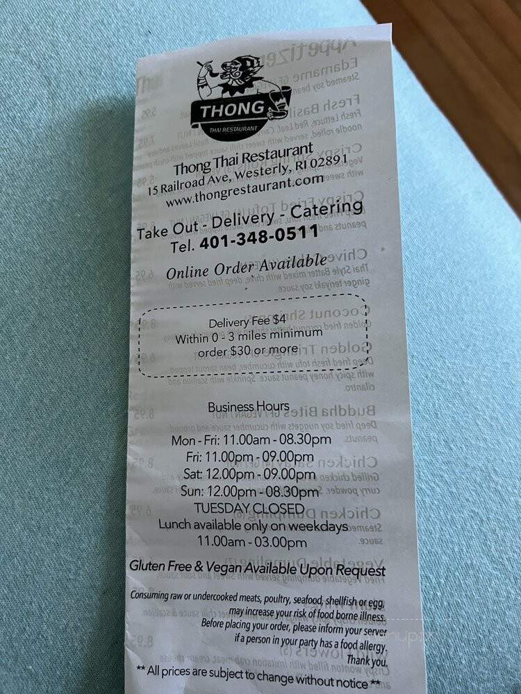 Thai Pepper - Westerly, RI menu_pic