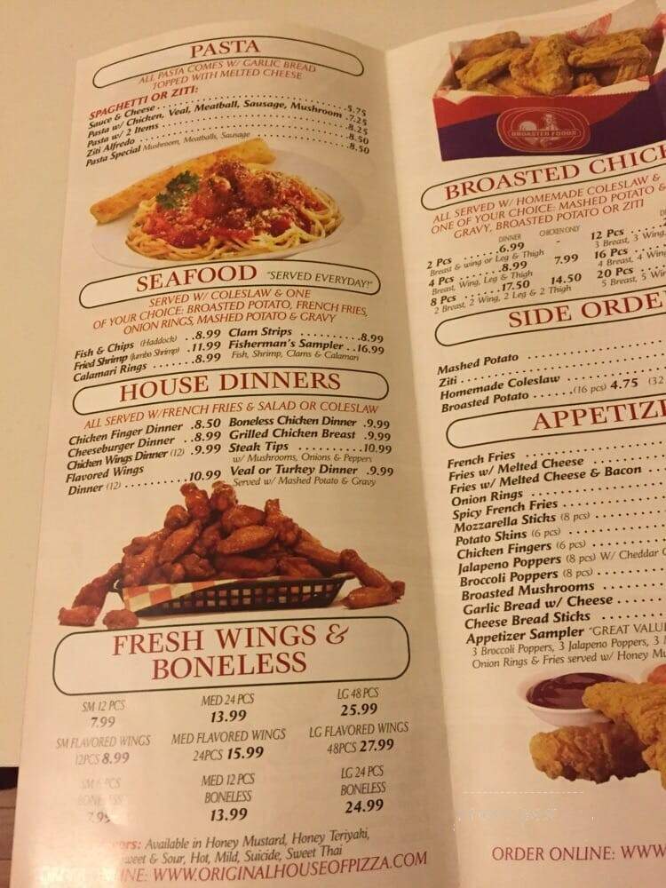 Original House Of Pizza - Woonsocket, RI menu_pic