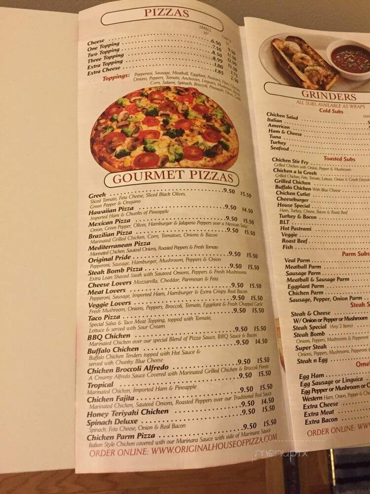 Original House Of Pizza - Woonsocket, RI menu_pic
