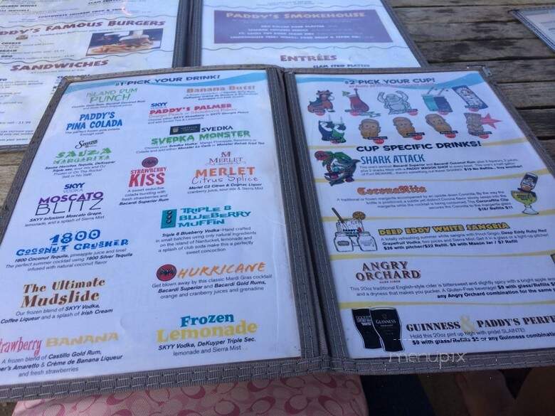 Paddy's Restaurant - Westerly, RI menu_pic