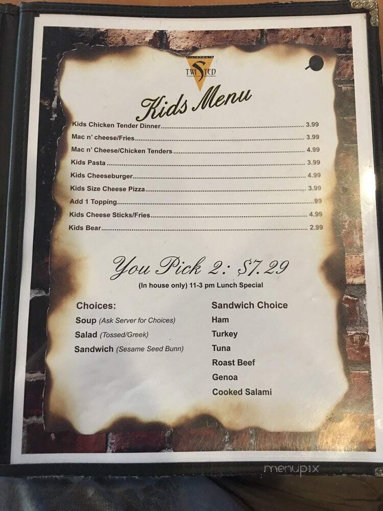 Filippou's Steven Twisted Pzz - East Greenwich, RI menu_pic