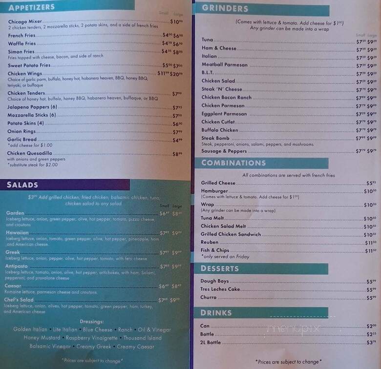 Chicago Pizza - North Kingstown, RI menu_pic