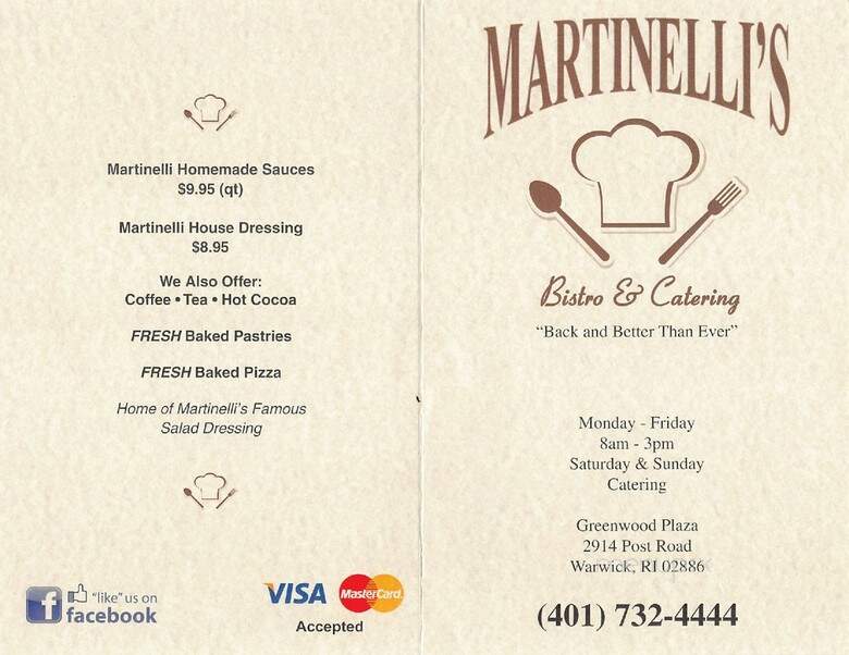 Martinelli's Panini Bistro - Warwick, RI menu_pic