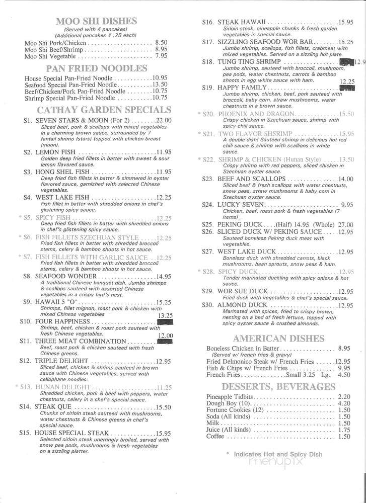 Cathay Garden - East Greenwich, RI menu_pic