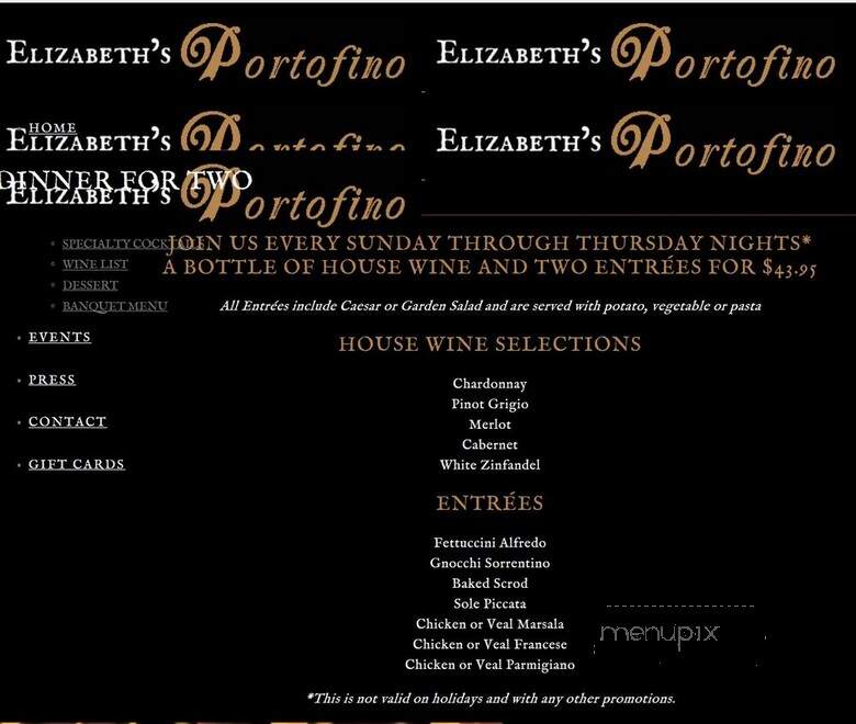 Portofino - Warwick, RI menu_pic