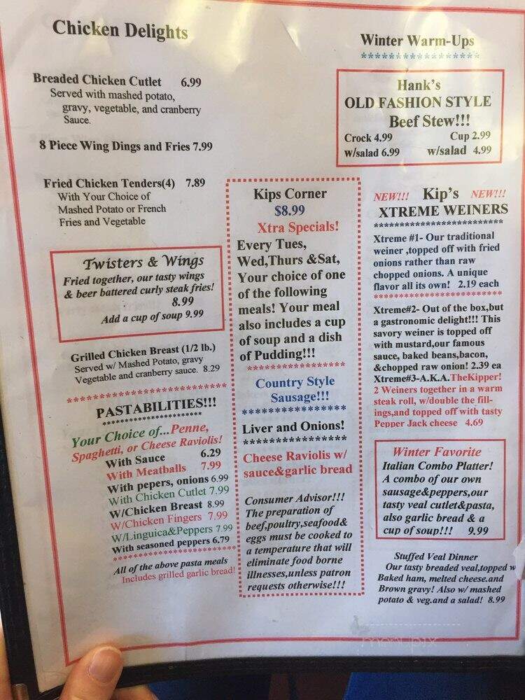 Kip's Restaurant - Pawtucket, RI menu_pic