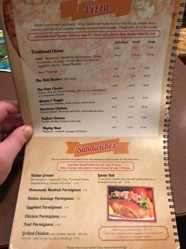 Spumoni's - Pawtucket, RI menu_pic