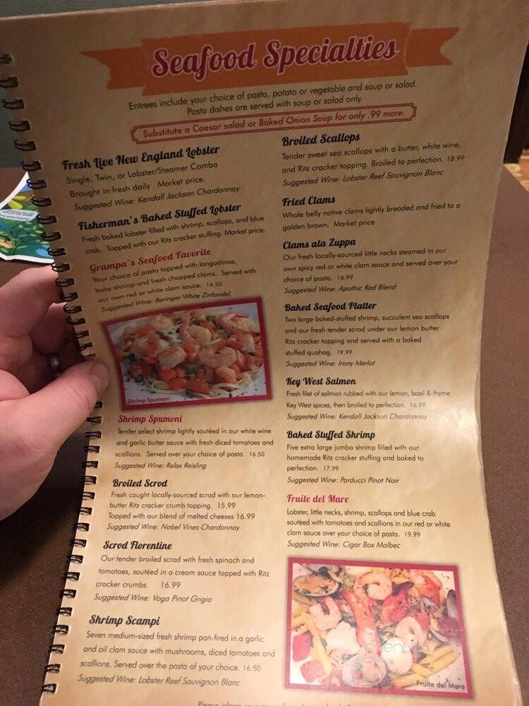 Spumoni's - Pawtucket, RI menu_pic