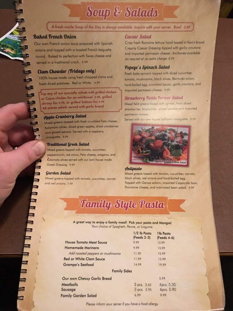 Spumoni's - Pawtucket, RI menu_pic