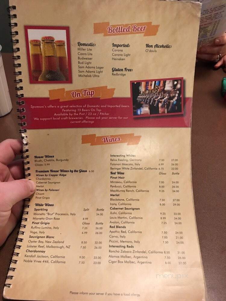 Spumoni's - Pawtucket, RI menu_pic