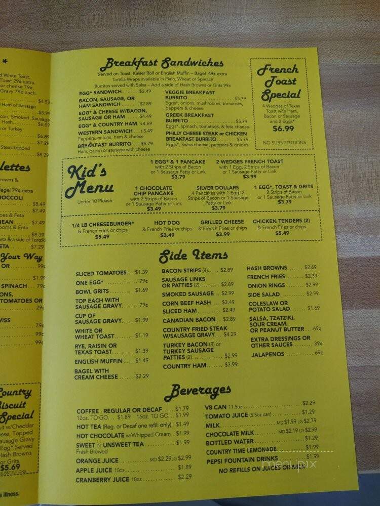 Breakfast House - Myrtle Beach, SC menu_pic