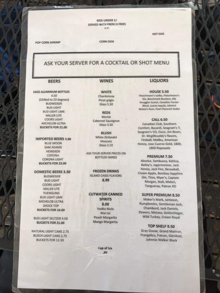 Buffalo Creek Grill - Prosperity, SC menu_pic