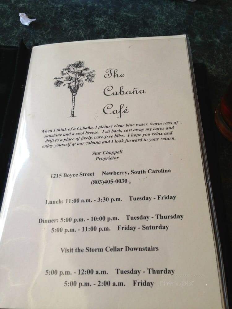 Cabanna Cafe - Newberry, SC