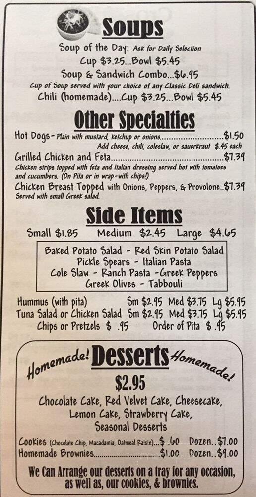 Crossings Deli - Columbia, SC menu_pic