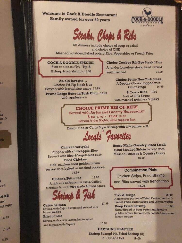 Doodles Seafood & Steaks - Conway, SC menu_pic
