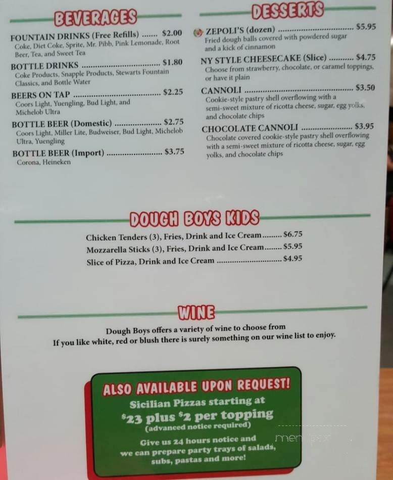 Dough Boys Ny Style Pizza - Myrtle Beach, SC menu_pic