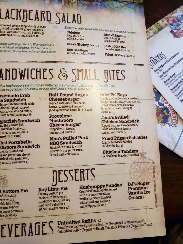 Drunken Jack's Restaurant - Murrells Inlet, SC menu_pic