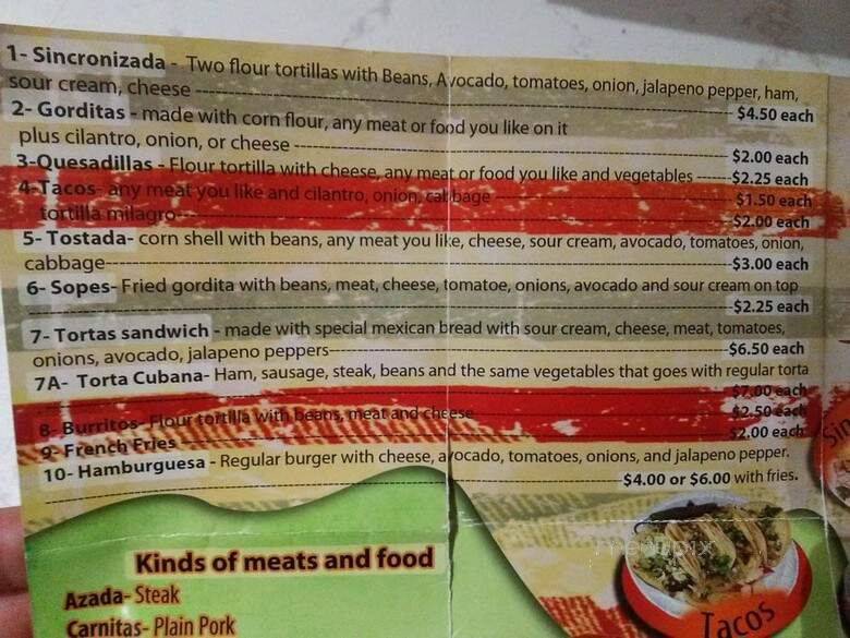 El Alteno - Summerville, SC menu_pic