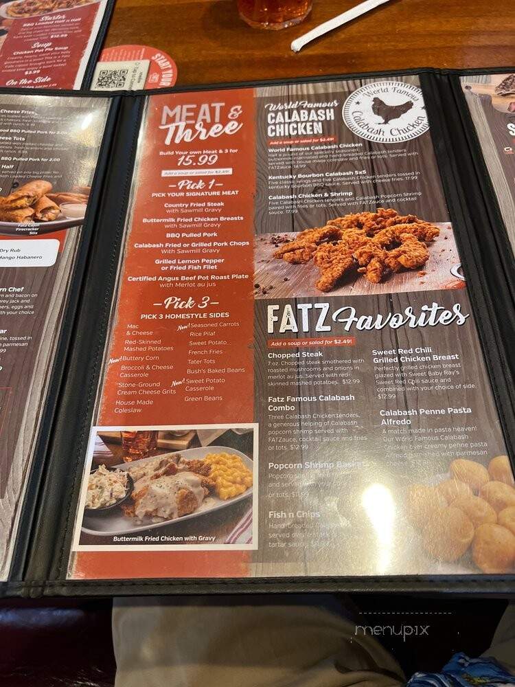 FATZ Cafe - Gaffney, SC menu_pic