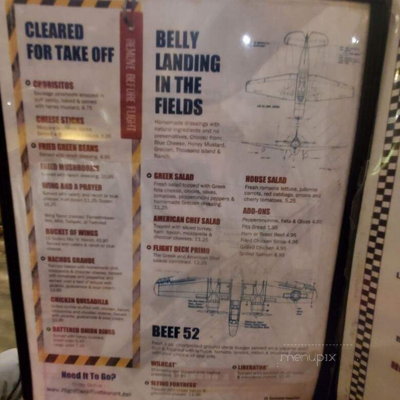 Flight Deck Restaurant - Lexington, SC menu_pic