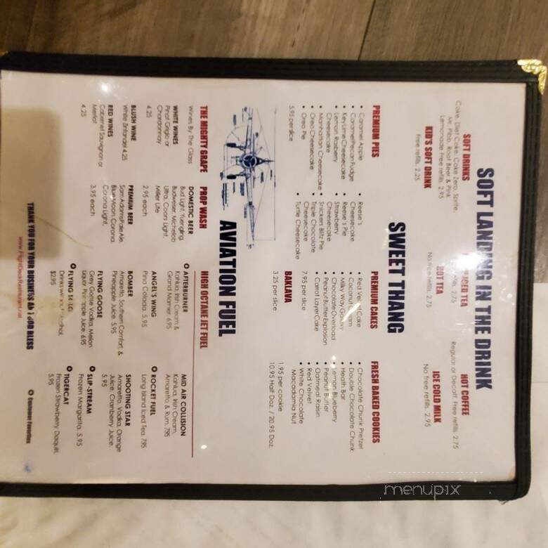 Flight Deck Restaurant - Lexington, SC menu_pic