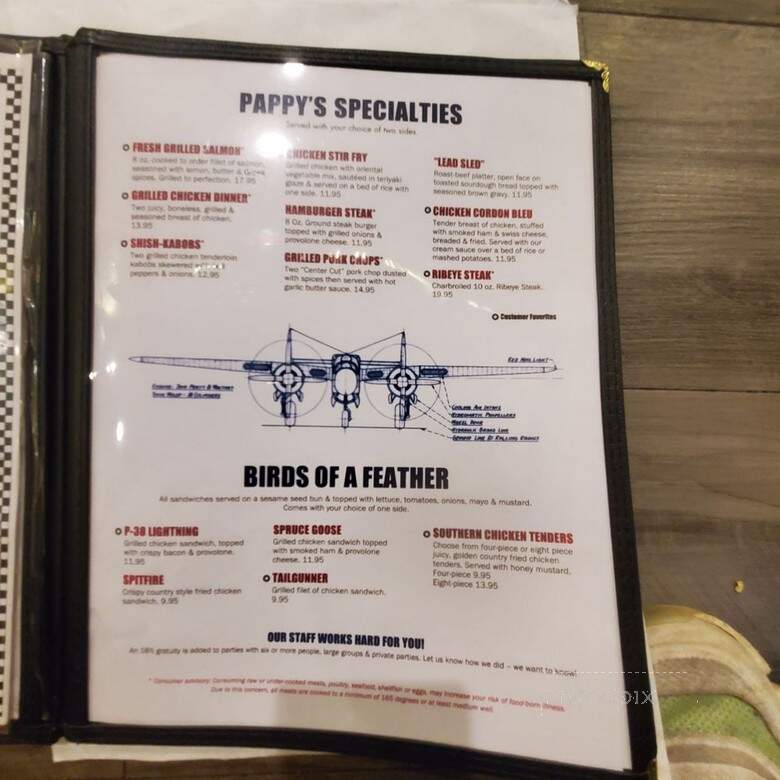 Flight Deck Restaurant - Lexington, SC menu_pic