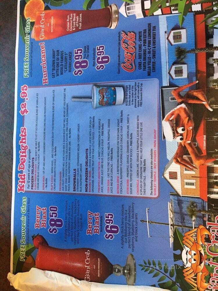 Giant Crab - Myrtle Beach, SC menu_pic