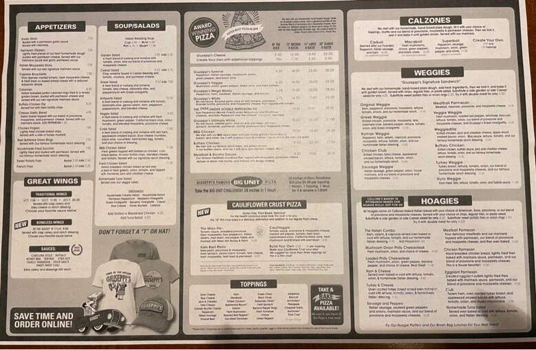 Giuseppi's Pizza & Pasta - Bluffton, SC menu_pic