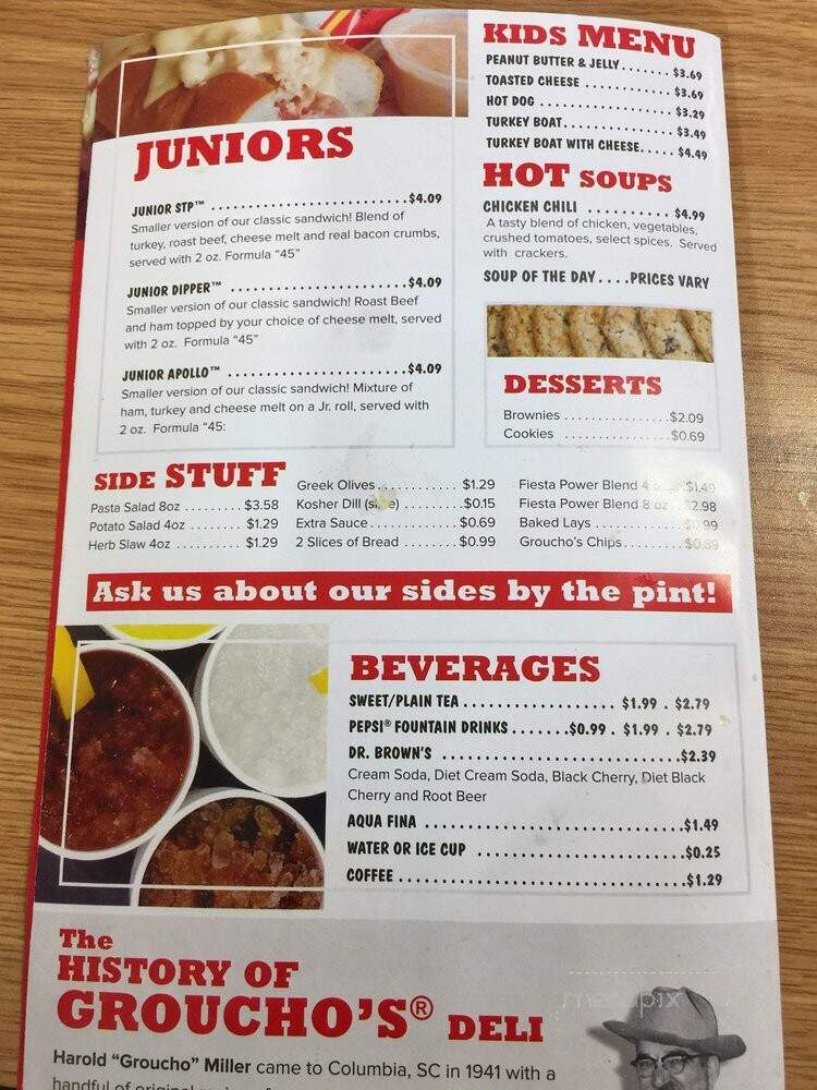 Groucho's Of Lake Carolina - Columbia, SC menu_pic