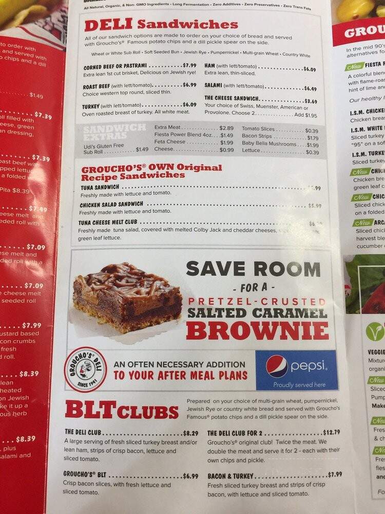 Groucho's Of Lake Carolina - Columbia, SC menu_pic