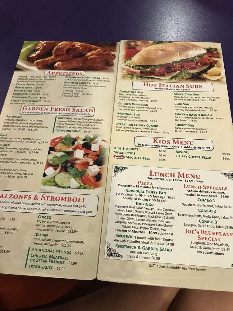 Joe's New York Pizza - Seneca, SC menu_pic