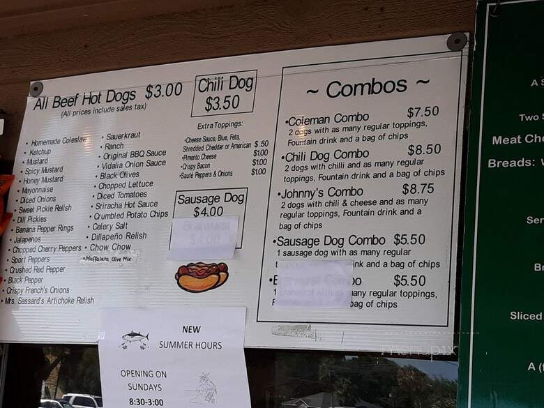 Johnnys - Mount Pleasant, SC menu_pic
