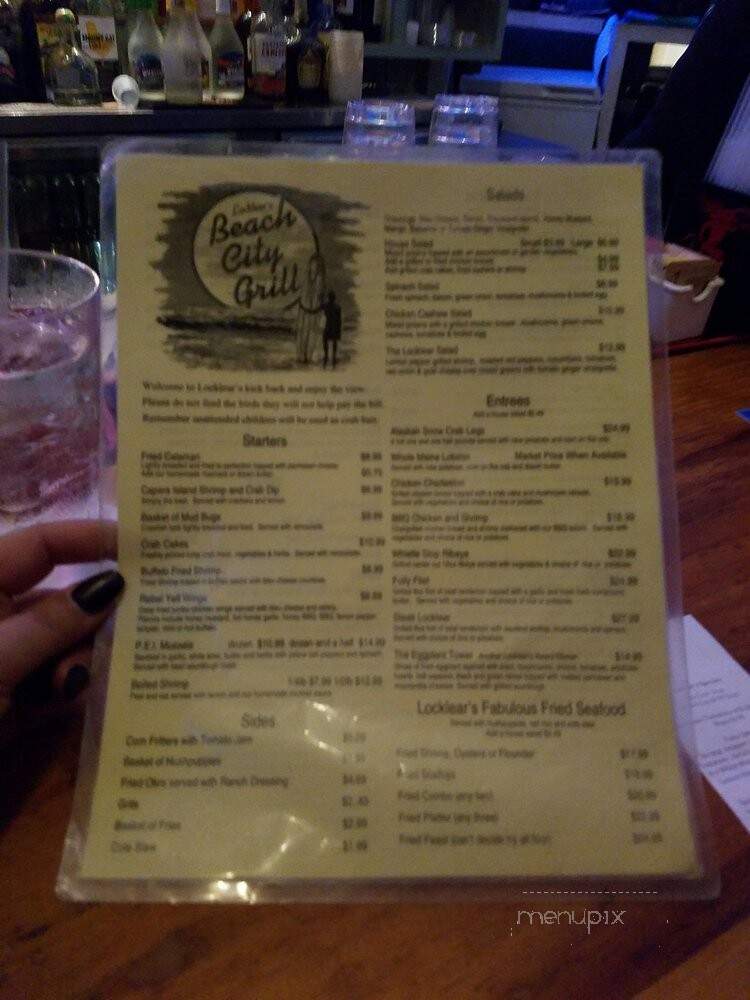 Locklears - Folly Beach, SC menu_pic