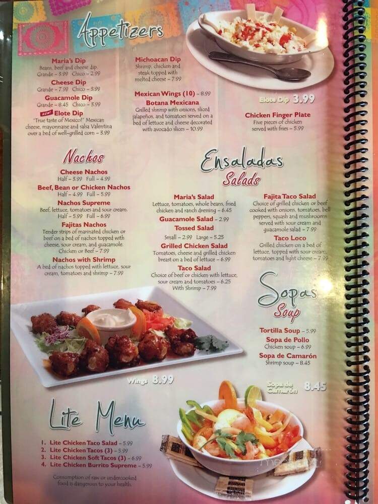 Maria's Tinda Y Taqueri - Aiken, SC menu_pic