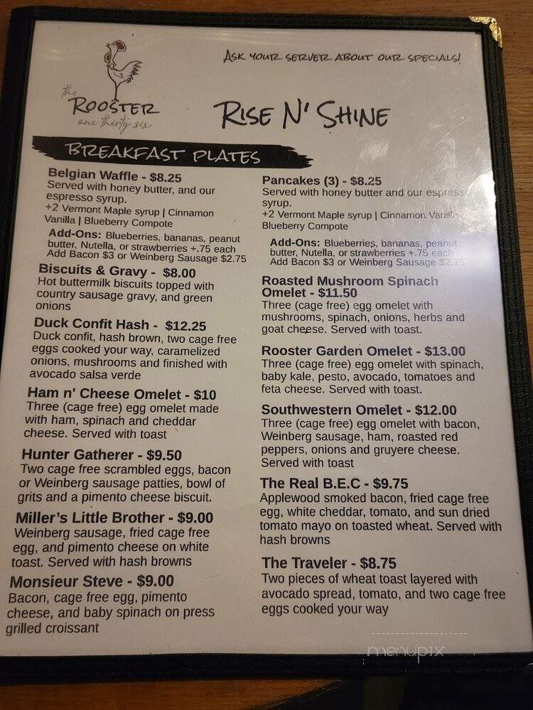 Midnight Rooster Courtyard - Hartsville, SC menu_pic