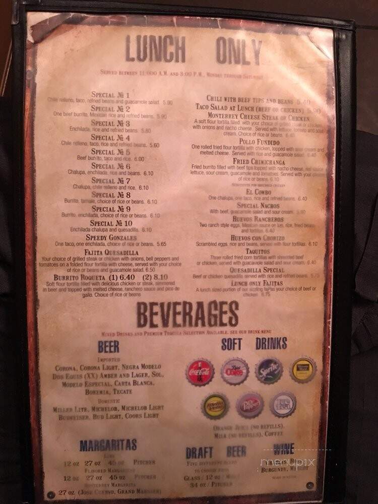 Monterrey Mexican Restaurant - Greenville, SC menu_pic