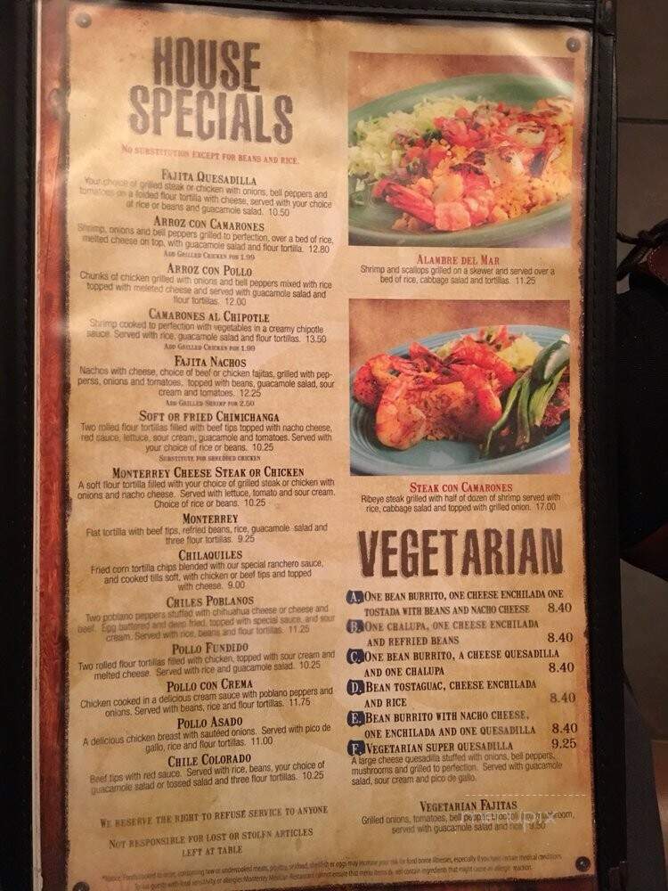 Monterrey Mexican Restaurant - Greenville, SC menu_pic