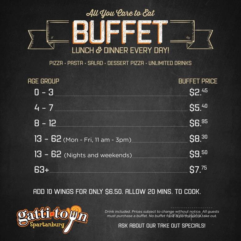 Mr Gatti's Pizza - Spartanburg, SC menu_pic