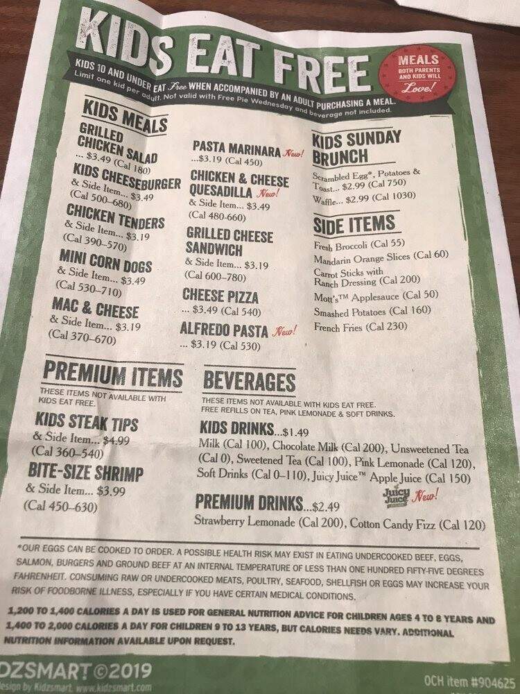 O'Charley's - Aiken, SC menu_pic