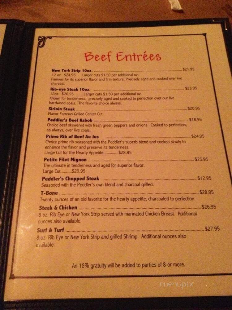 Peddler Steakhouse - Dillon, SC menu_pic